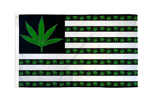 Marijuana Leaf USA Flag 3x5